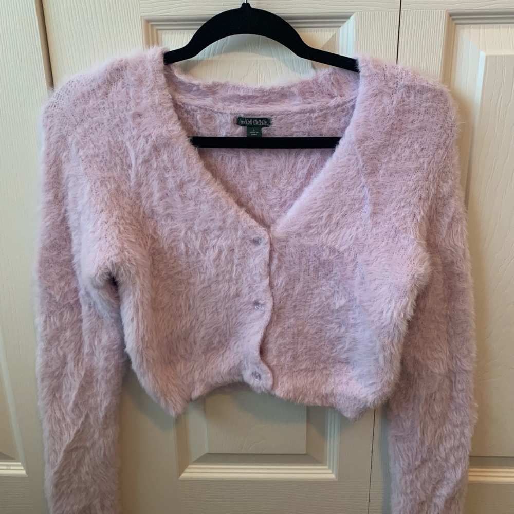 Fuzzy Purple Wild Fable cardigan